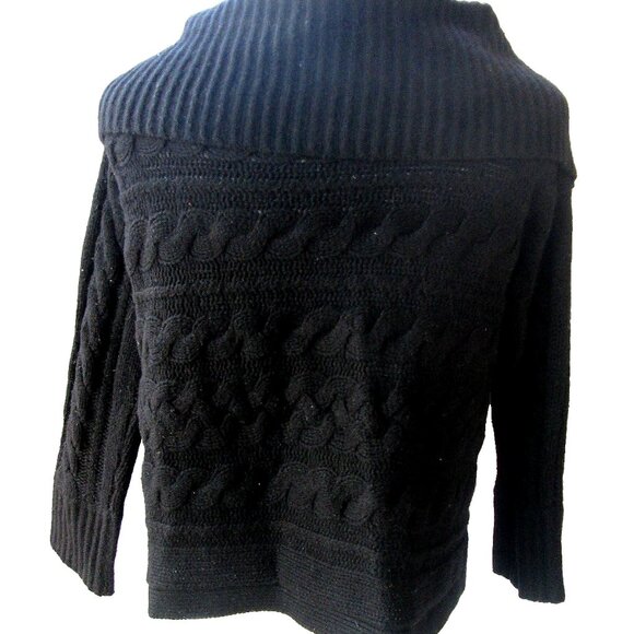 Neiman Marcus Cashmere Collection Black Cardigan Sweater Small - Picture 3 of 4